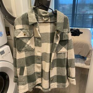 Green and White Plaid Jacket